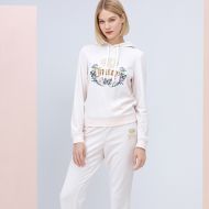 Juicy Couture Butterfly Floral Velour Tracksuits 7398 2pcs Women Suits White